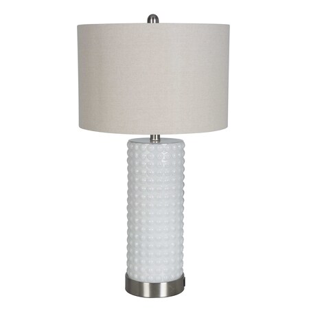 Lamps Per Se 28.5" White USB Table Lamp LPS-309